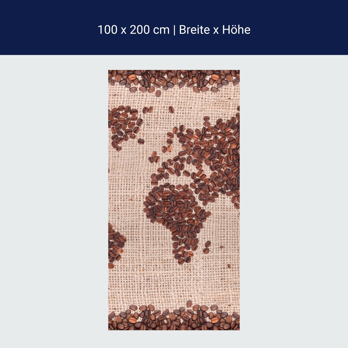 Duschwand Weltkarte Kaffee M0012