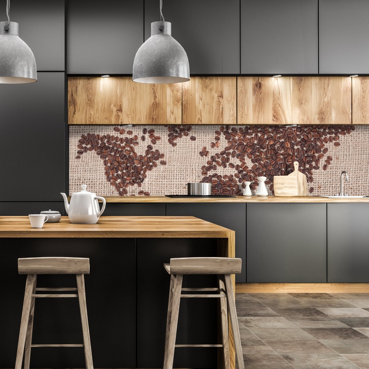 Küchenrückwand Weltkarte Kaffee M0012 entdecken - Bild 1