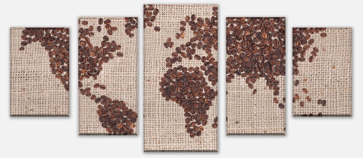 Leinwandbild Mehrteiler Weltkarte Kaffee M0012 entdecken - Bild 1
