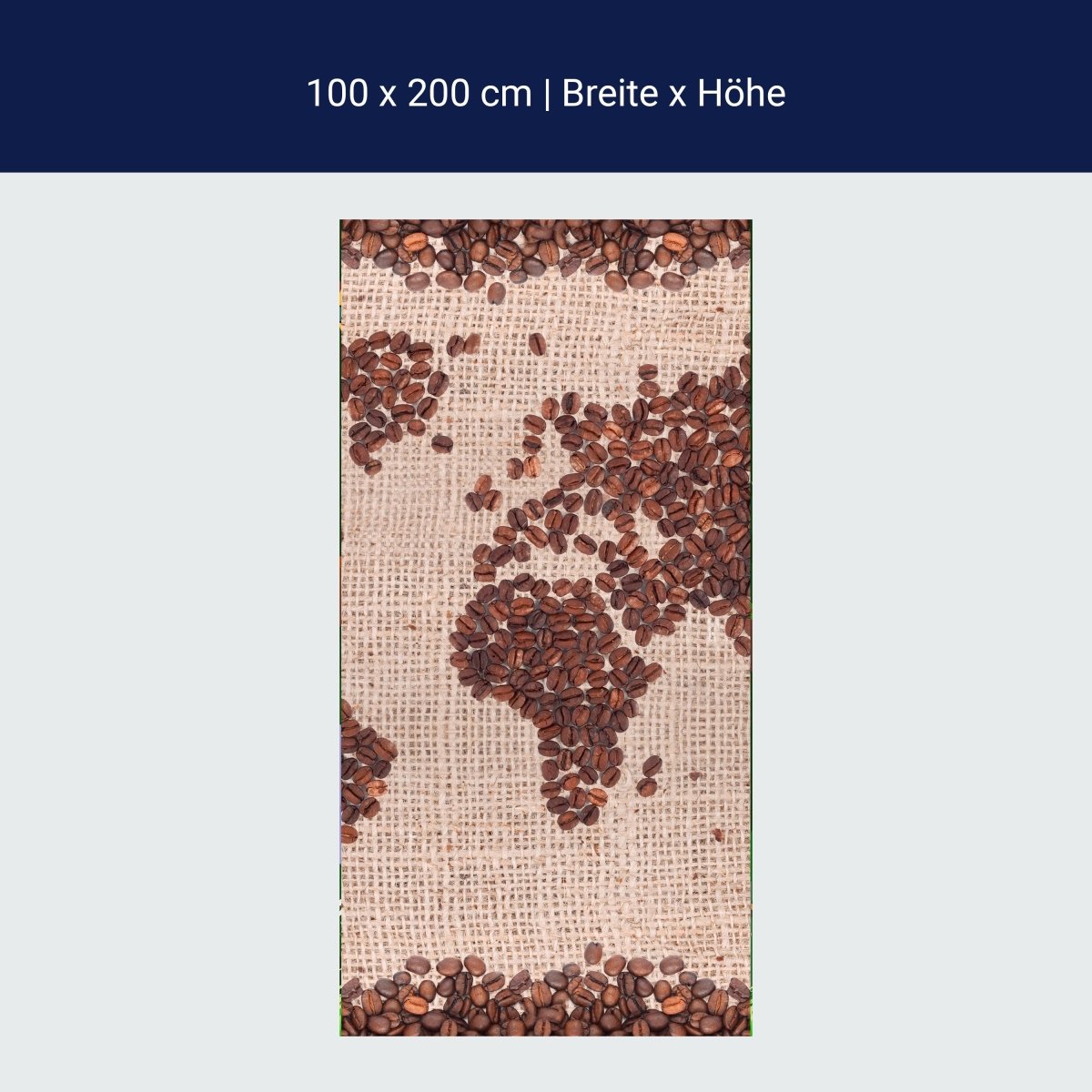 Door wallpaper world map coffee M0012