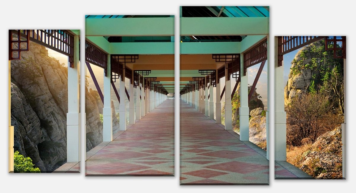 Leinwandbild Mehrteiler Brücke in den Bergen M0013