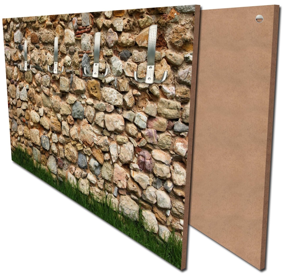 Garderobe Steinmauer mit Gras M0015