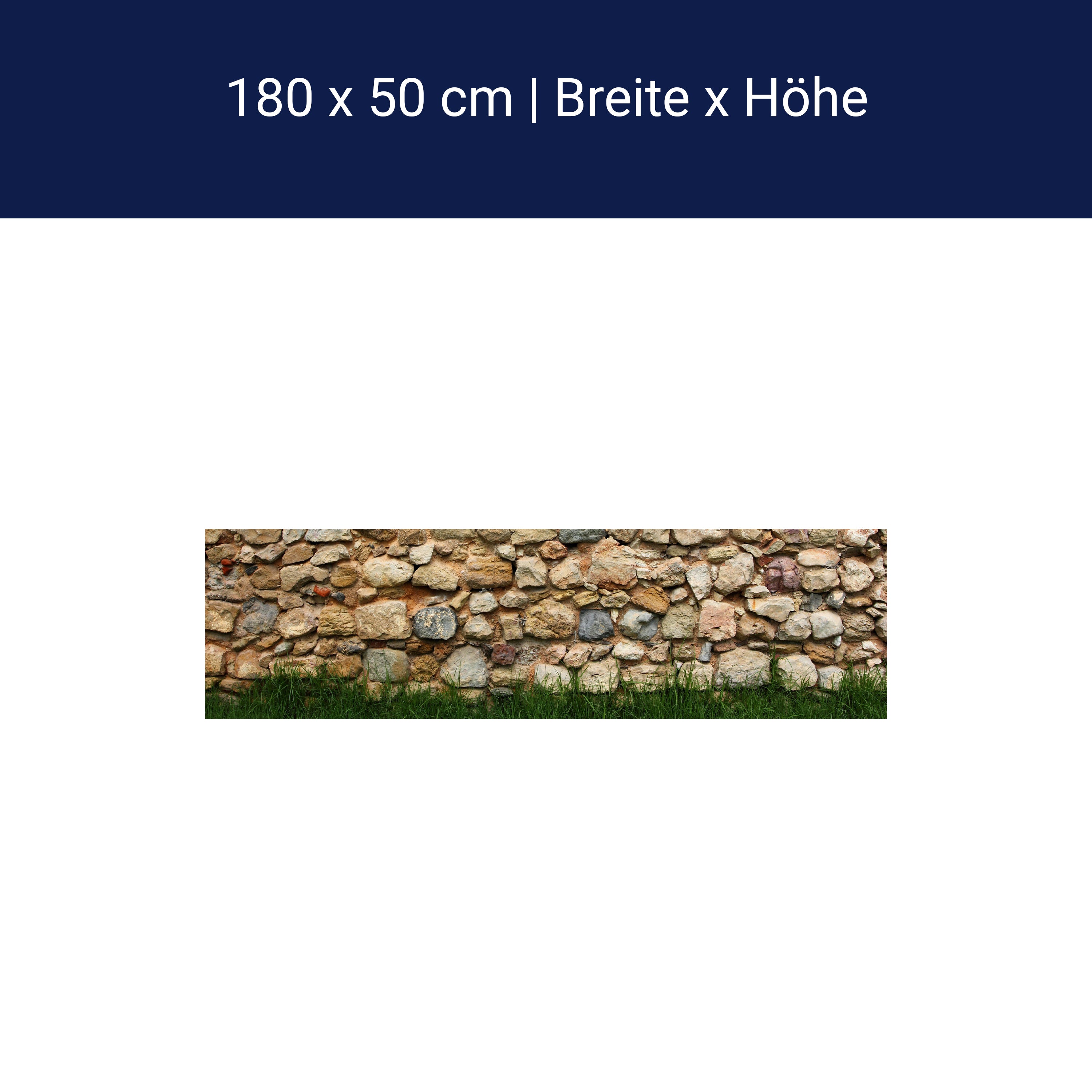 Kitchen splashback stone wall with grass M0015