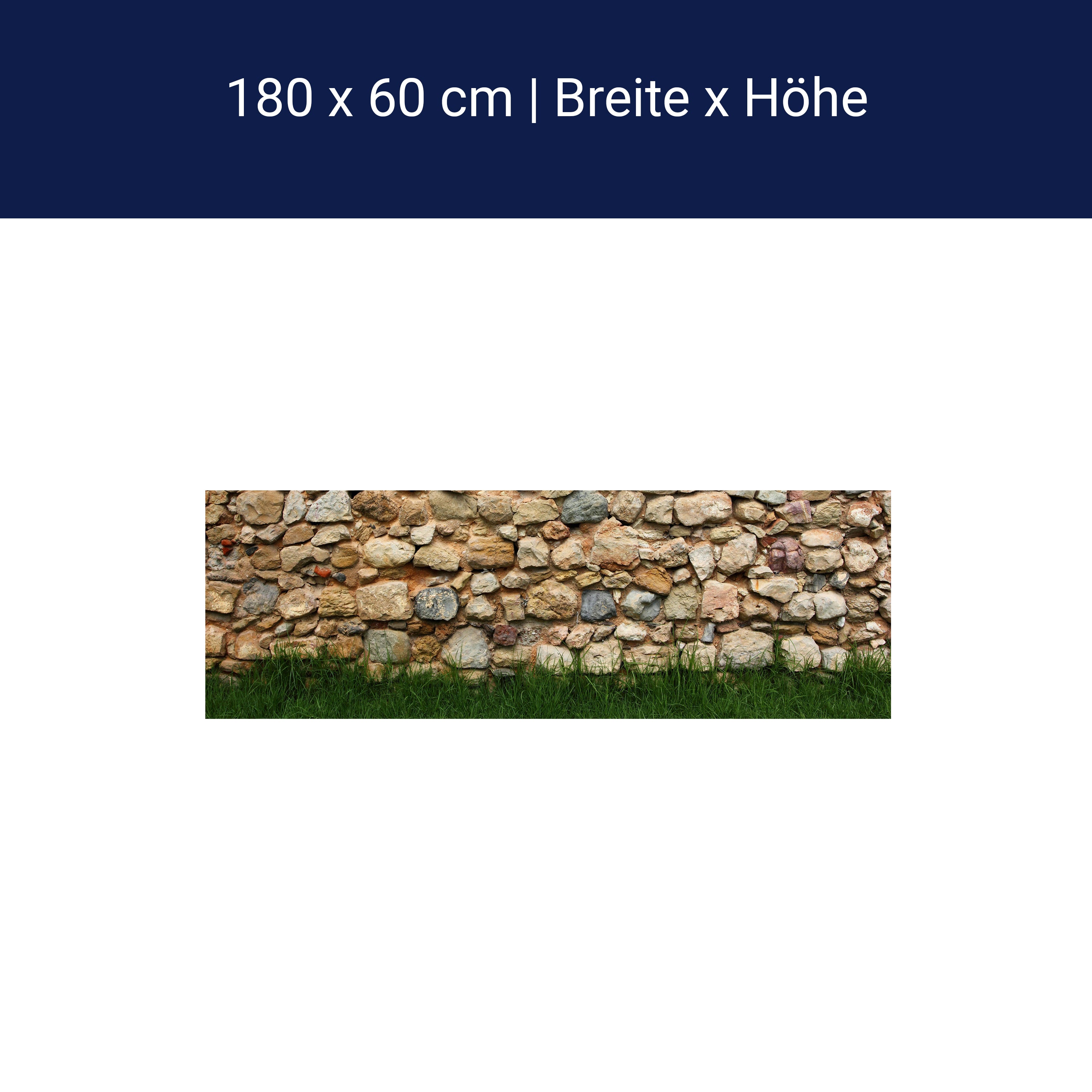 Kitchen splashback stone wall with grass M0015