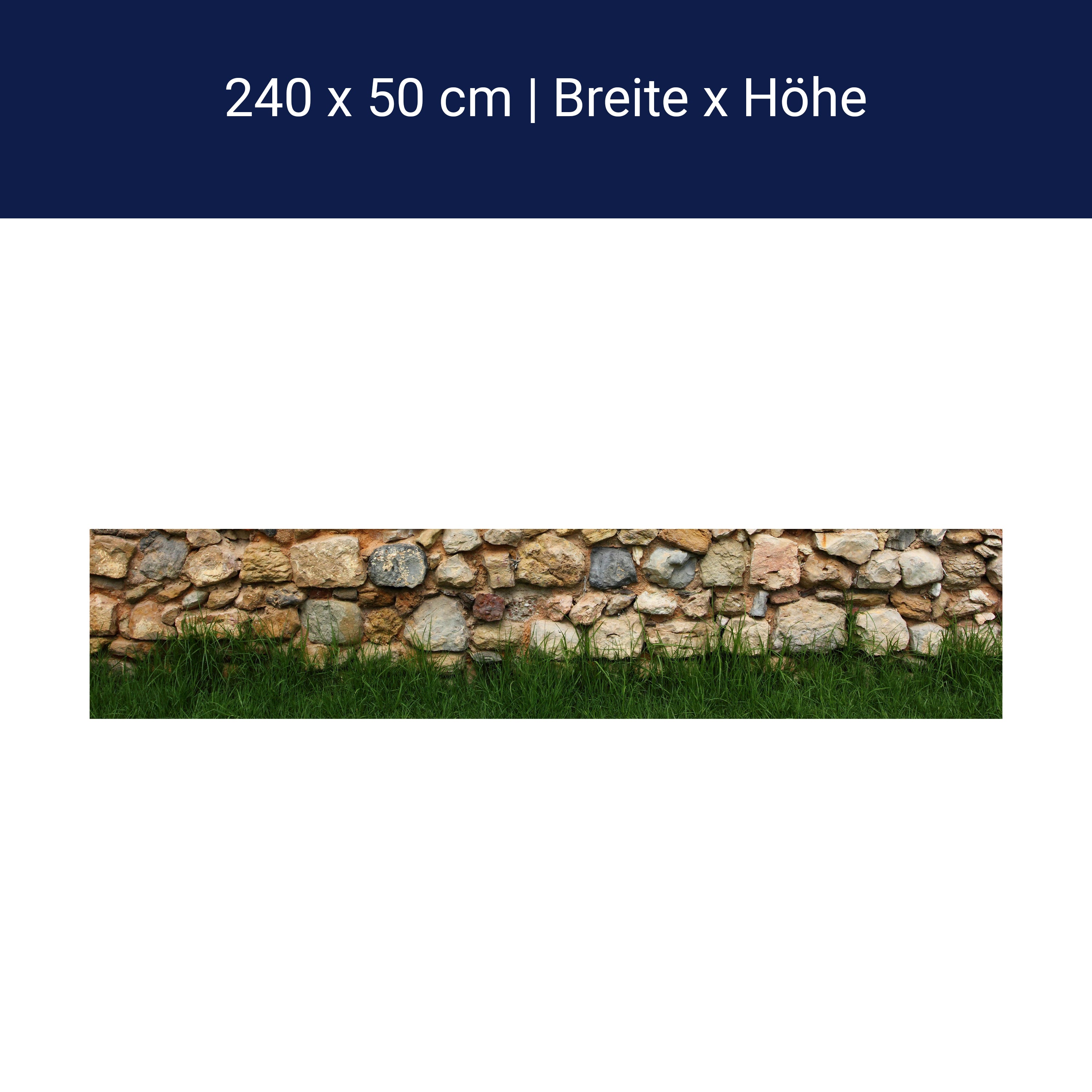 Crédence de cuisine mur en pierre avec gazon M0015