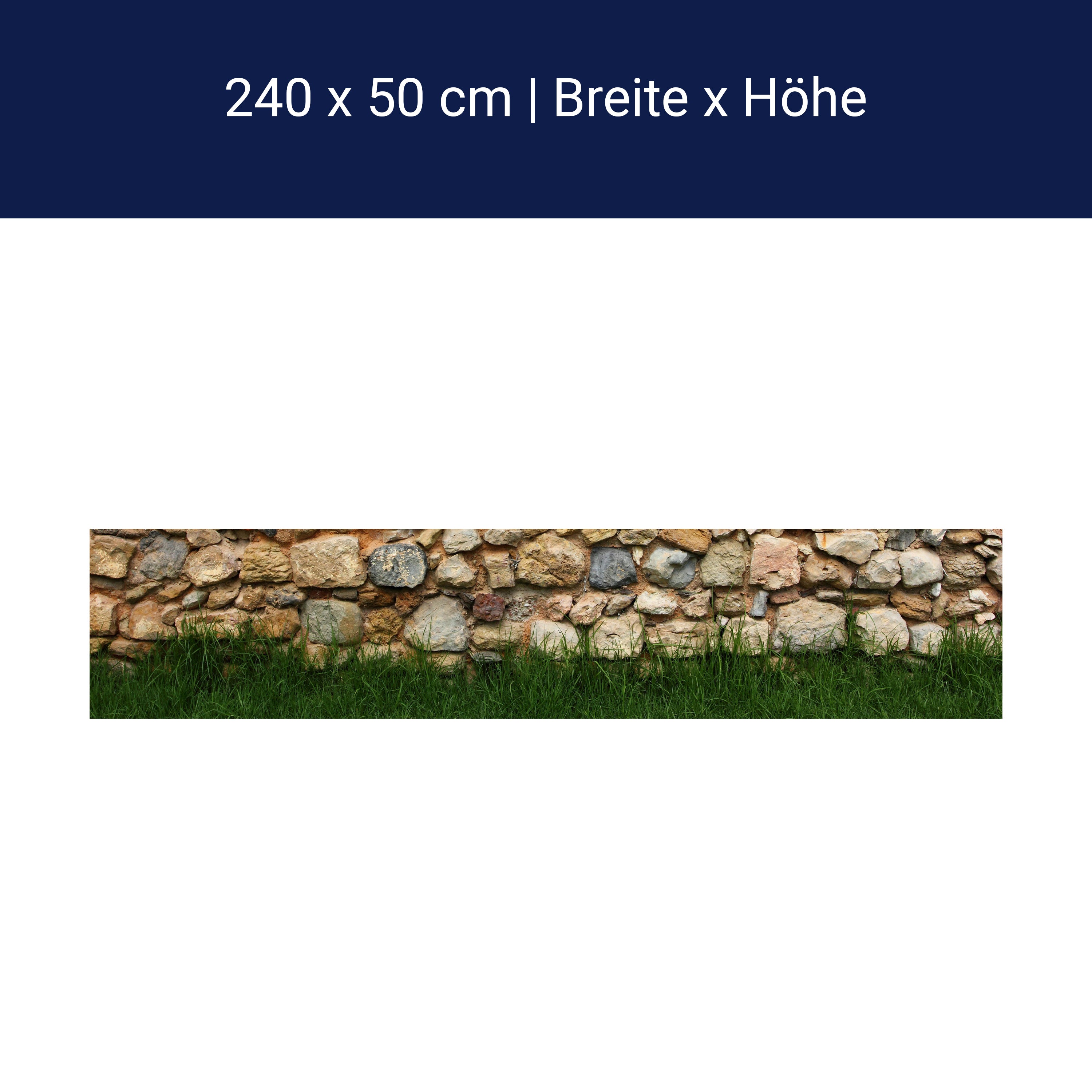 Kitchen splashback stone wall with grass M0015