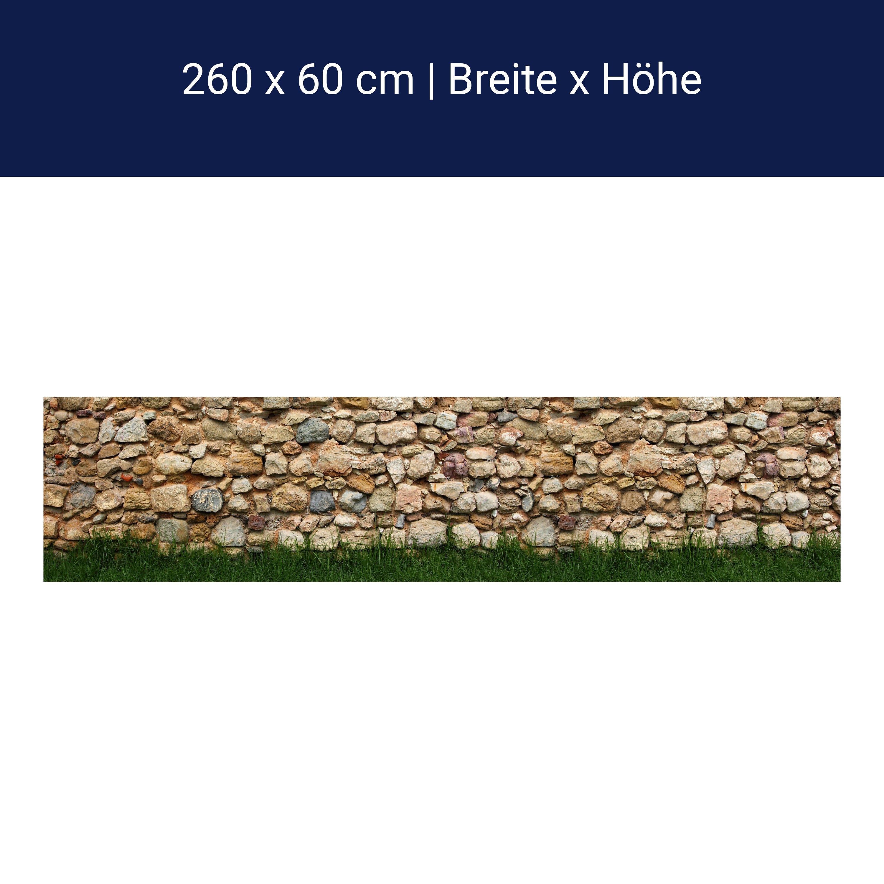 Kitchen splashback stone wall with grass M0015