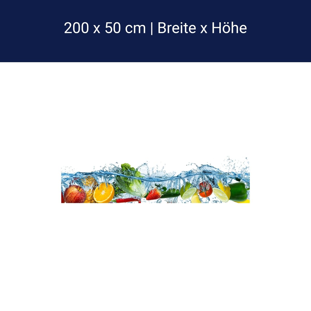 Panoramic photo wallpaper fruit in water M0015