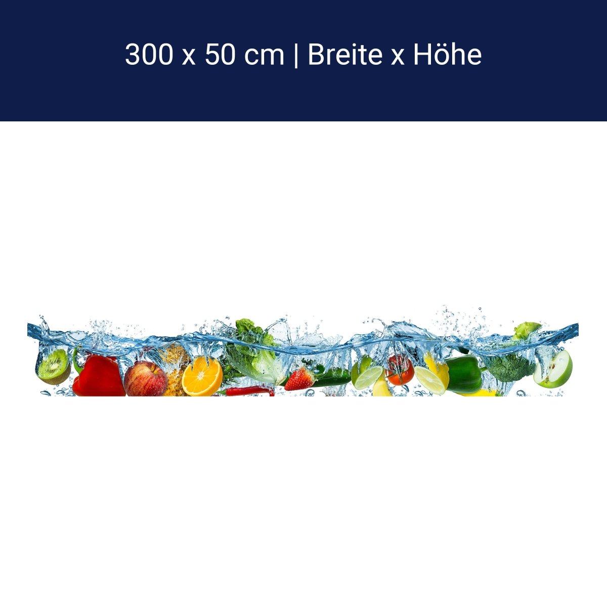 Panoramic photo wallpaper fruit in water M0015