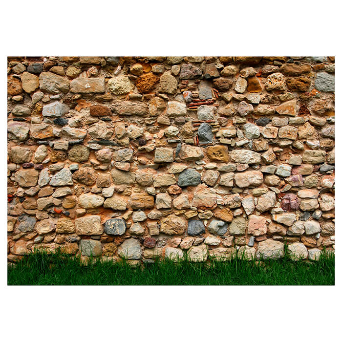 Fototapete Steinmauer mit Gras M0015 - Bild 2