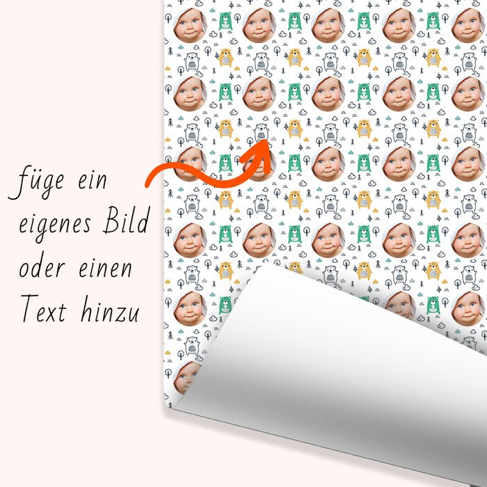 Geschenkpapier personalisiert Geschenkpapier Bär Baby - Bild 6