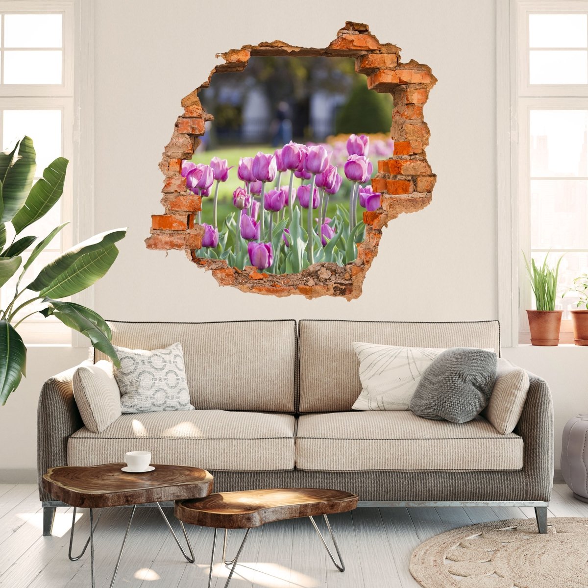 3D wall sticker pink tulips - Wall Decal M0016