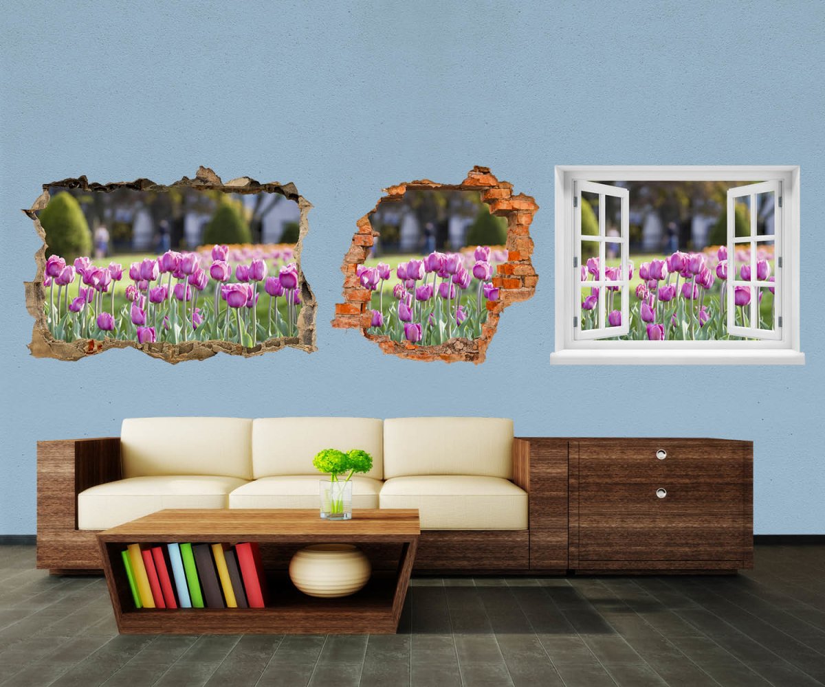 3D-Wandtattoo Pinke Tulpen entdecken - Wandsticker M0016 - Bild 1
