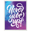 Poster Never give up, Pastell-farben M0020