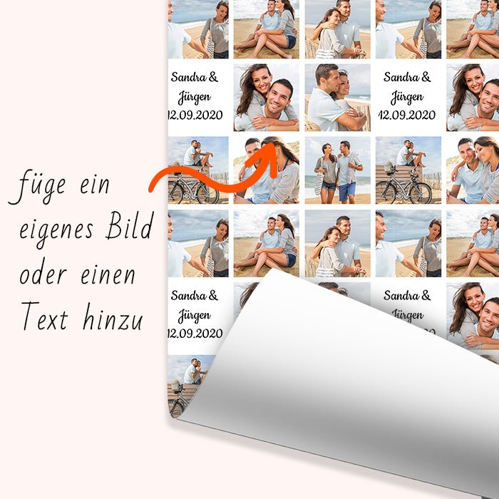 Geschenkpapier personalisiert Geschenkpapier Collage 9 Fotos Quadrat - Bild 6