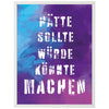 Poster Hätte sollte würde, Pastell M0022