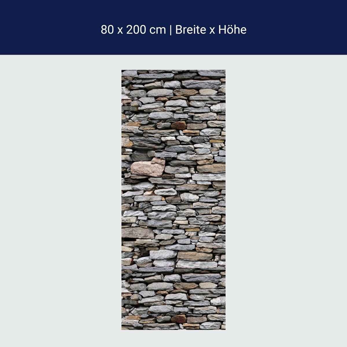 Türtapete Steinmauer Grau M0022