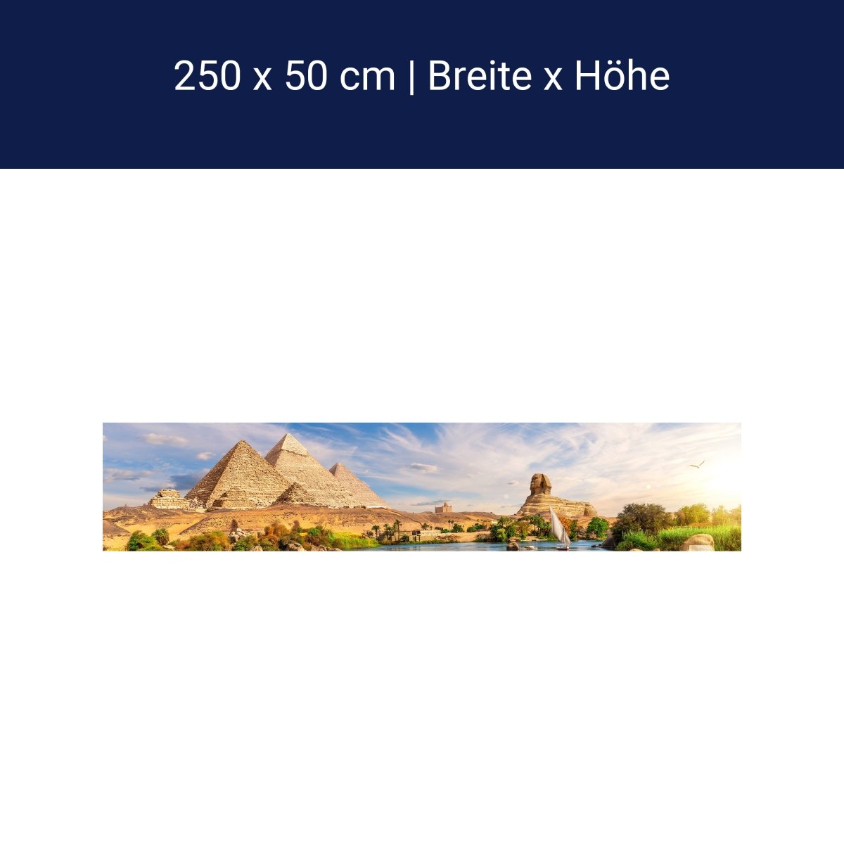 Panoramic photo wallpaper Pyramids, Sphinx, Gizey M0023