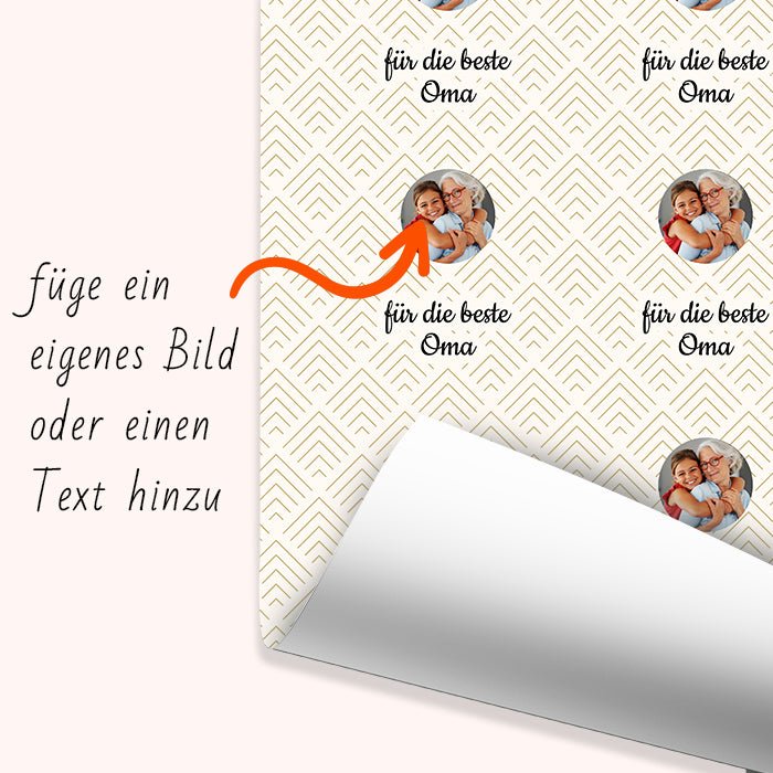 Geschenkpapier personalisiert Geschenkpapier Muster beige M0031 - Bild 6