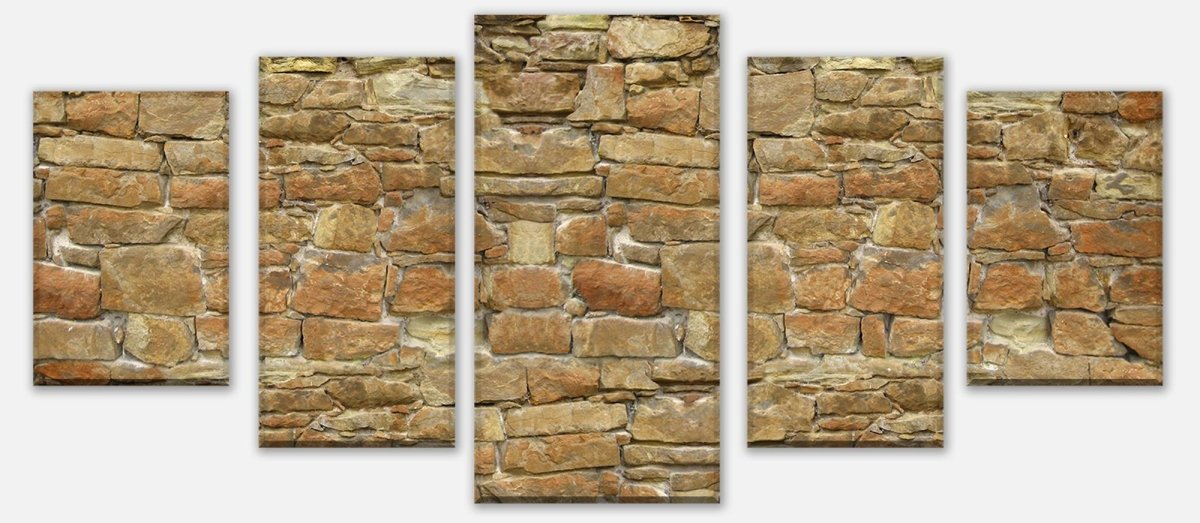 Leinwandbild Mehrteiler Natursteinmauer M0032 entdecken - Bild 1