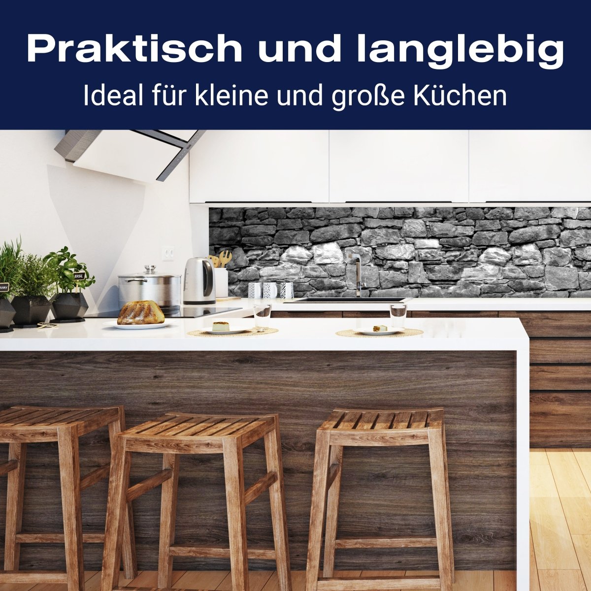 Küchenrückwand Natursteinmaur Grau M0034 entdecken - Bild 3