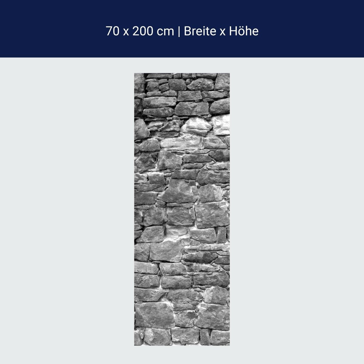 Door wallpaper natural stone wall gray M0034