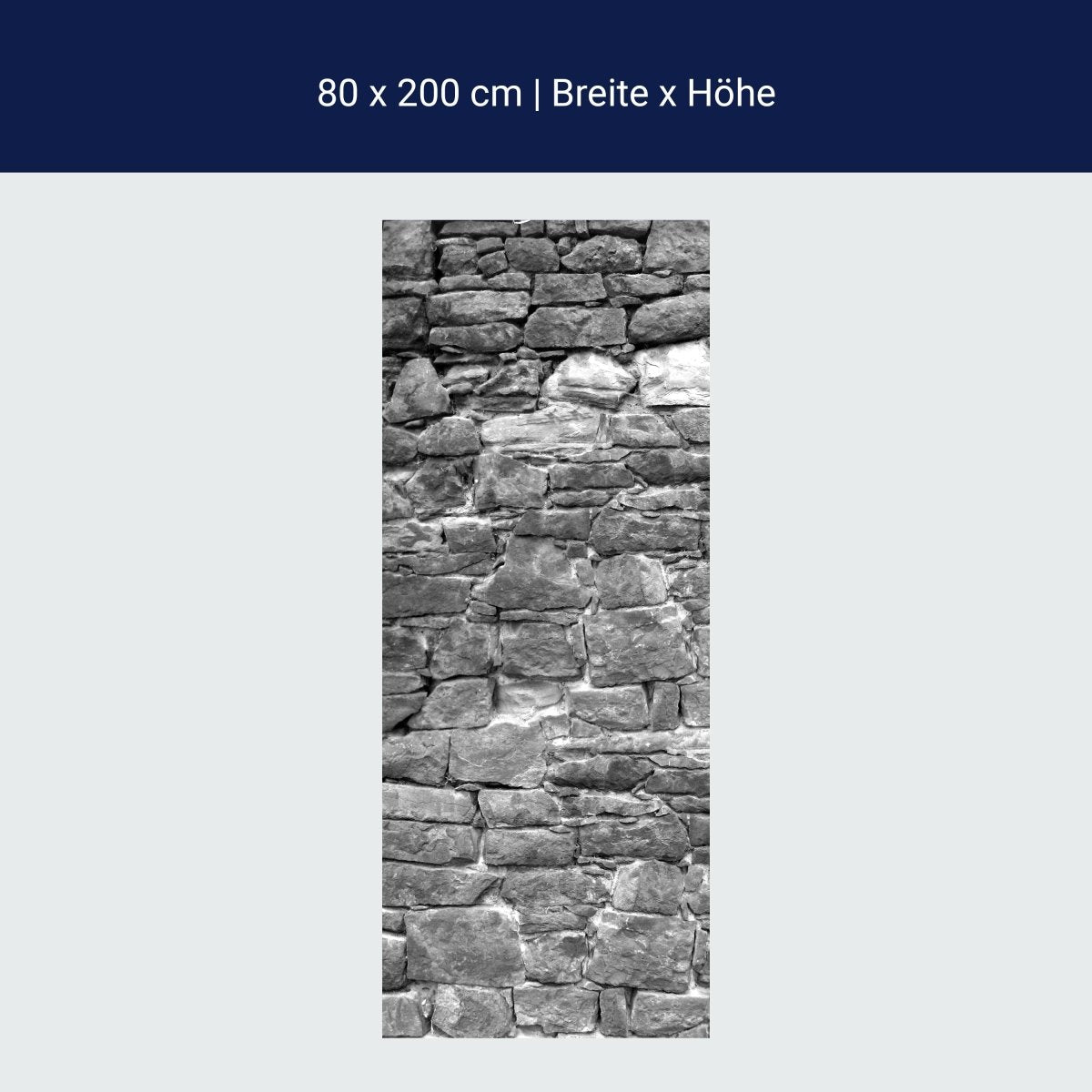 Door wallpaper natural stone wall gray M0034