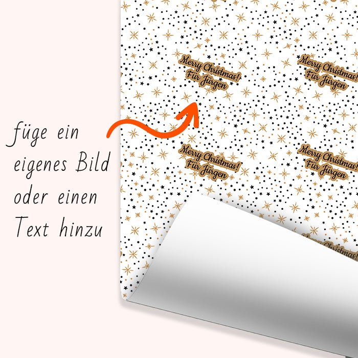 Geschenkpapier personalisiert Geschenkpapier Weihnachten Sterne Text M0043 - Bild 6