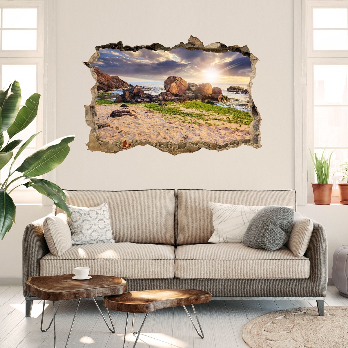 3D wall sticker coast at sunset - Wall Decal M0044