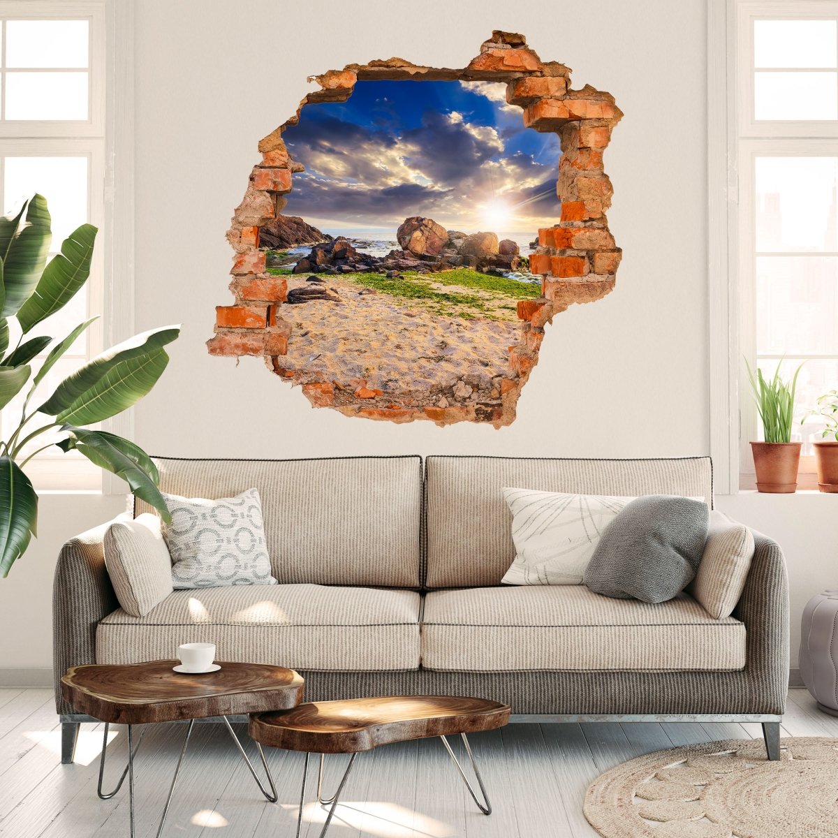 3D wall sticker coast at sunset - Wall Decal M0044