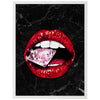Affiche Diamant dans la bouche, marbre, femme, motifs lèvres de femmes M0048