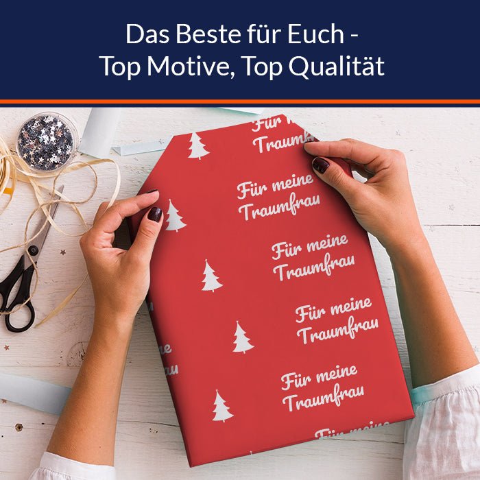 Geschenkpapier personalisiert Geschenkpapier Weihnachten Tannenbaum rot Text M0050 - Bild 5