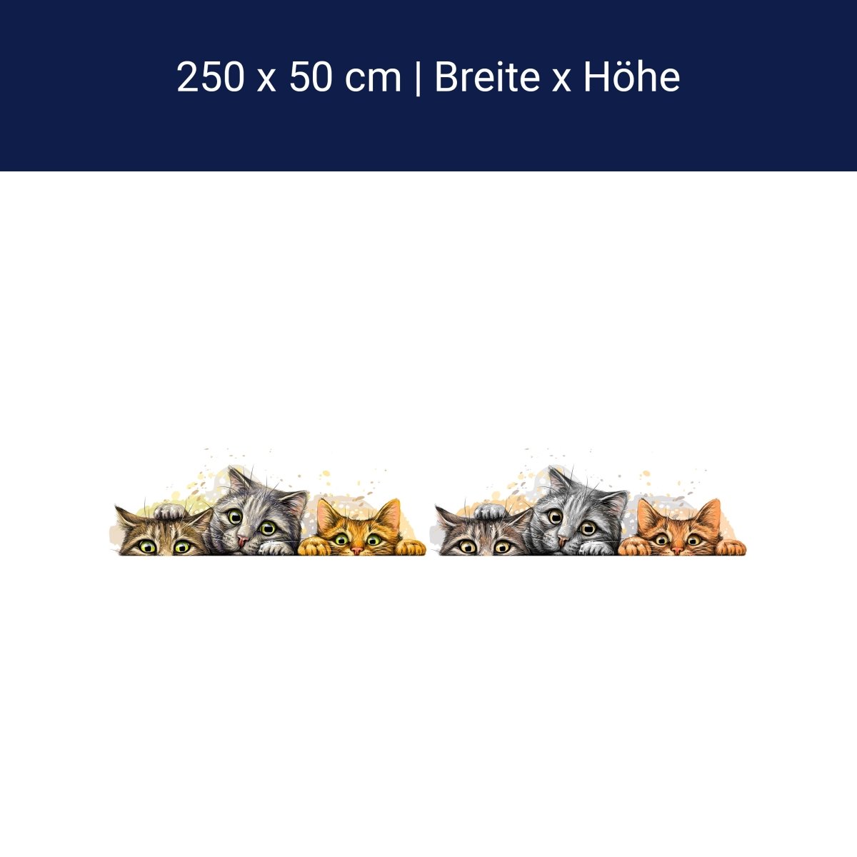 Panoramic photo wallpaper cats illustration M0050