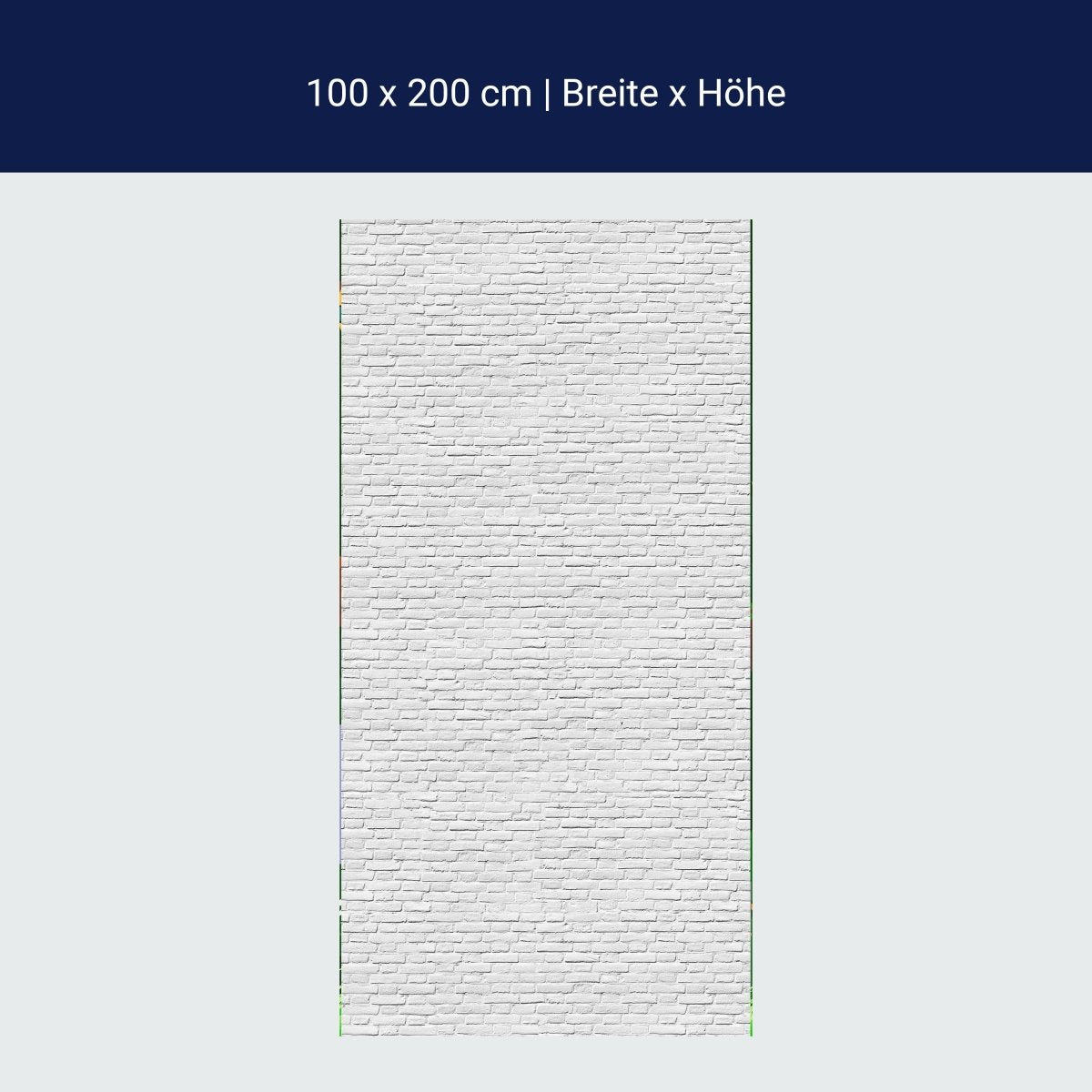 Door wallpaper white brick M0050