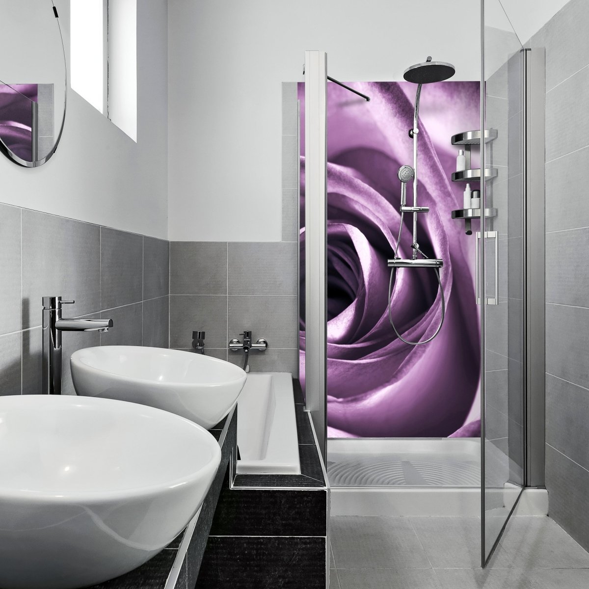 Duschwand violette Rose M0051 entdecken - Bild 1
