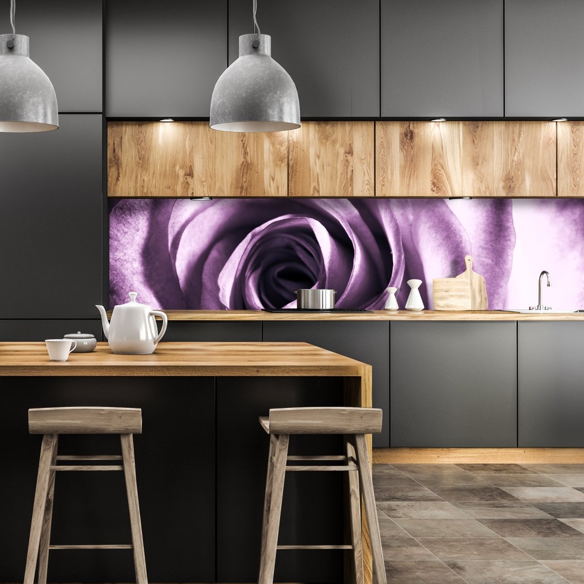 Küchenrückwand violette Rose M0051 entdecken - Bild 1