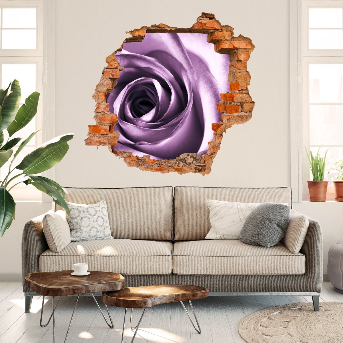 3D purple rose wall sticker - Wall Decal M0051