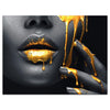 Wandbild Acrylglas Lippen, Frauen Lippen mit goldener Farbe, Beauty M0052