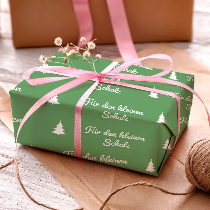 Geschenkpapier personalisiert Geschenkpapier Weihnachten Tannenbaum grün Text M0052 - Bild 3