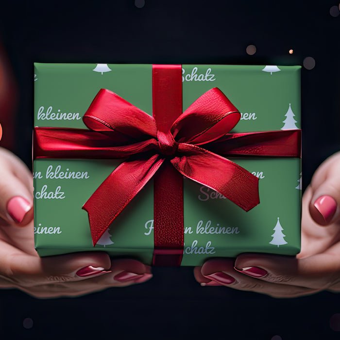 Geschenkpapier personalisiert Geschenkpapier Weihnachten Tannenbaum grün Text M0052 - Bild 4