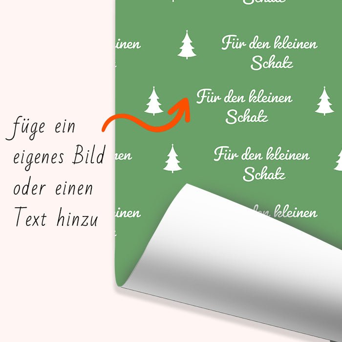Geschenkpapier personalisiert Geschenkpapier Weihnachten Tannenbaum grün Text M0052 - Bild 6