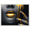 Poster Woman Lips Gold Color Beauty Woman Makeup M0052