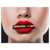 Wandbild Acrylglas Lippen, Patrone im Mund, Rot, Frau M0055