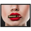 Affiche cartouche dans la bouche, rouge, femme, motifs lèvres femmes M0055