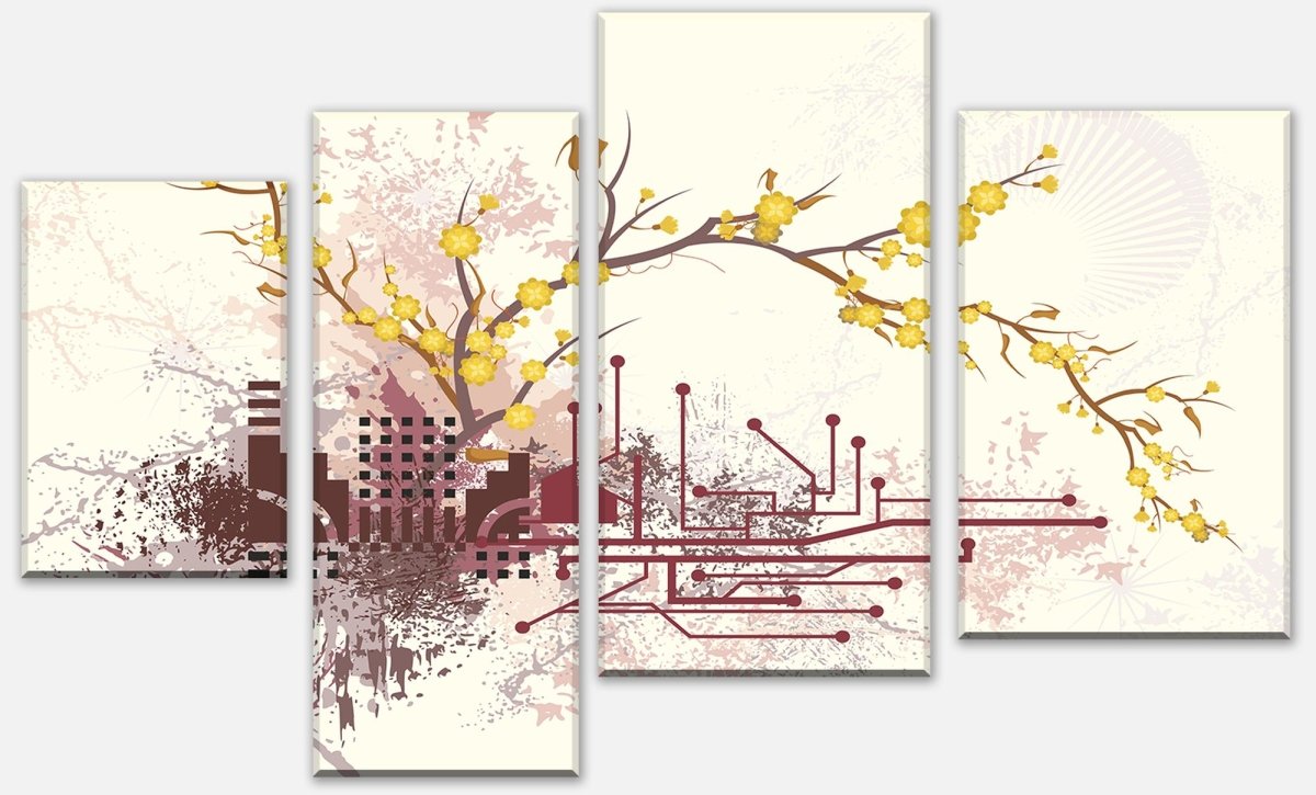 Tableau sur toile Haruka Retro Blossoms M0057