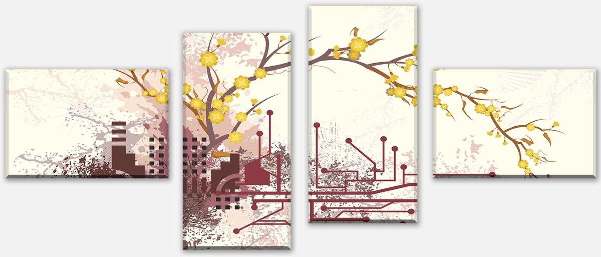 Stretched Canvas Print Haruka Retro Blossoms M0057