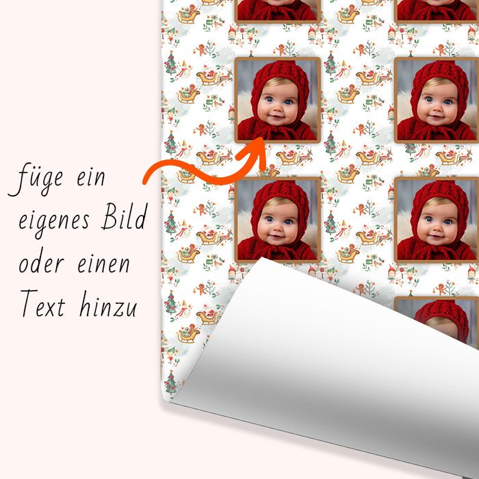 Geschenkpapier personalisiert Geschenkpapier Weihnachten Elfen Foto M0061 - Bild 6