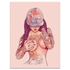 Mural acrylic glass models, tattooed woman, tattoo model, painting, cap M0063