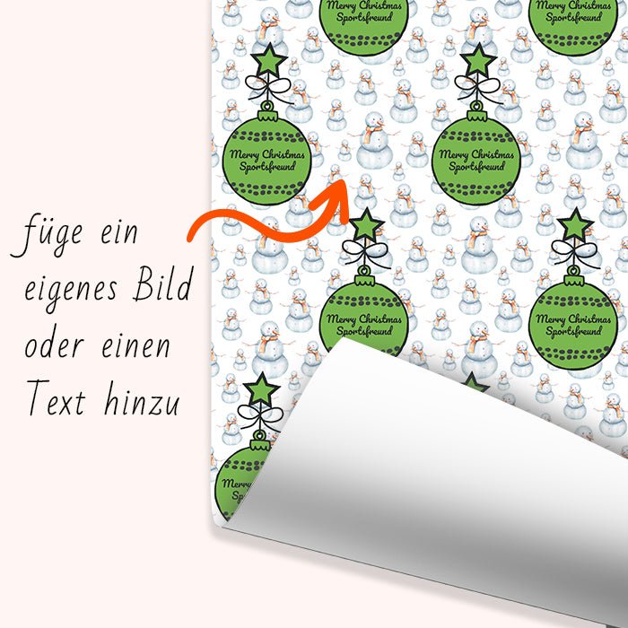 Geschenkpapier personalisiert Geschenkpapier Weihnachten Schneemann Text M0065 - Bild 6