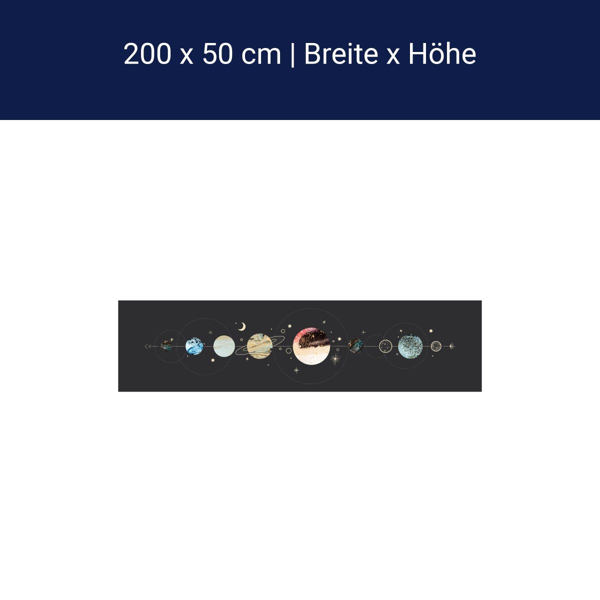 Panoramic photo wallpaper solar system, planets M0065